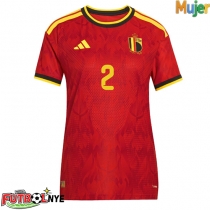 Camiseta Bélgica Zeno Debast #2 Primera Equipación para mujer Mundial 2026 manga corta